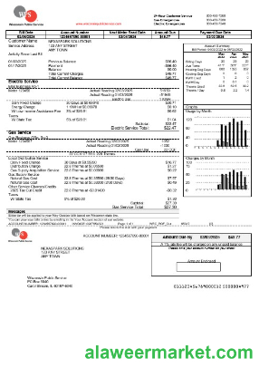 USA WPS business utility bill template in Word and PDF formats